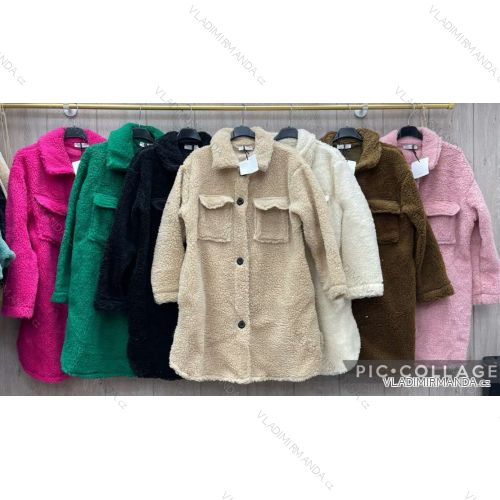 Langärmliger Teddy-Mantel für Damen (Einheitsgröße S/M) ITALIAN FASHION IMWL22015