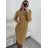 Sommerkleid Langarm geblümte Damen (UNI S / L) ITALIAN FASHION IMK20150 S/M béžová