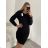 Damen Gestricktes Langarmkleid (L/XL ONE SIZE) ITALIAN FASHION IMD211019