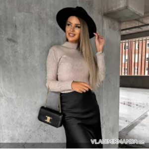 Damen-Strickpullover mit Stehkragen und langen Ärmeln (Einheitsgröße S/M) ITALIAN FASHION IMPLI228596