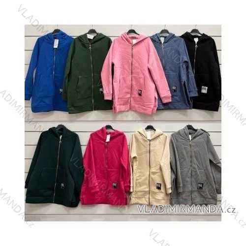 Mikina s kapucí dlouhý rukáv dámská (S/M ONE SIZE) ITALSKÁ MÓDA IMWY22237