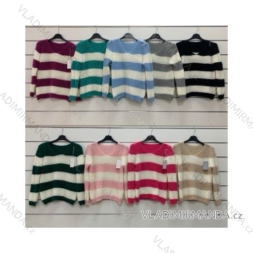 Svetr teplý dlouhý rukáv dámský (S/M ONE SIZE) ITALSKÁ MÓDA IMWY22240