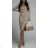 Langes Sommer-Kurzarmkleid für Damen (S / M ONE SIZE) ITALIAN FASHION IMWC222525 S/M braun