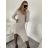 Langes Sommer-Kurzarmkleid für Damen (S / M ONE SIZE) ITALIAN FASHION IMWC222525 S/M braun