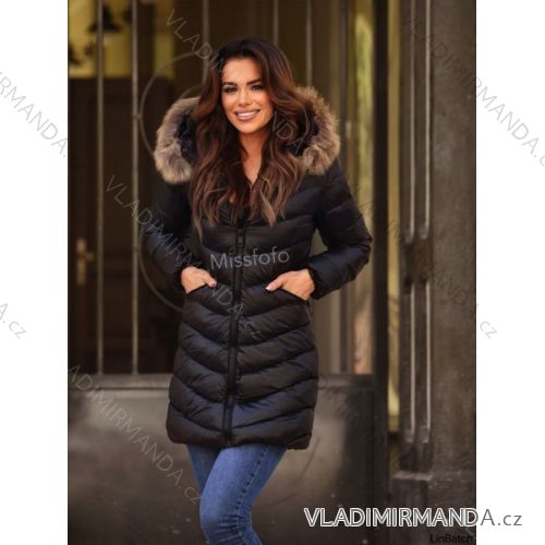 Kabát zimní s kapucí dámský (S-XL) MFFASHION IMMF22M688 schwarz M