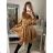 Šaty dlouhé společenské elegantní plesové dámské (S/M ONE SIZE) ITALSKÁ MÓDA IMM22LS25366 braun S/M