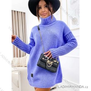 Gestrickter warmer Rollkragen-Oversize-Langarm-Pullover für Damen (S/M/L ONE SIZE) ITALIAN FASHION IMWL22042