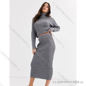 Šaty pletené dlouhý rukáv dámské (S/M ONE SIZE) ITALSKÁ MÓDA IMWAA223619