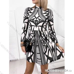 Šaty dlouhý rukáv dámské (S/M ONE SIZE) ITALSKÁ MÓDA IMWAA22509