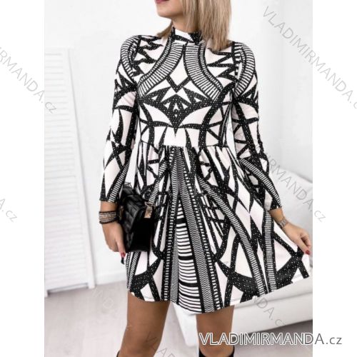 Šaty dlouhý rukáv dámské (S/M ONE SIZE) ITALSKÁ MÓDA IMWAA22509