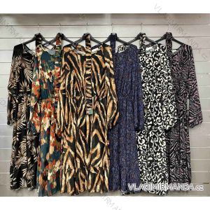Sommerkleid Langarm geblümte Damen (UNI S / L) ITALIAN FASHION IMK20150