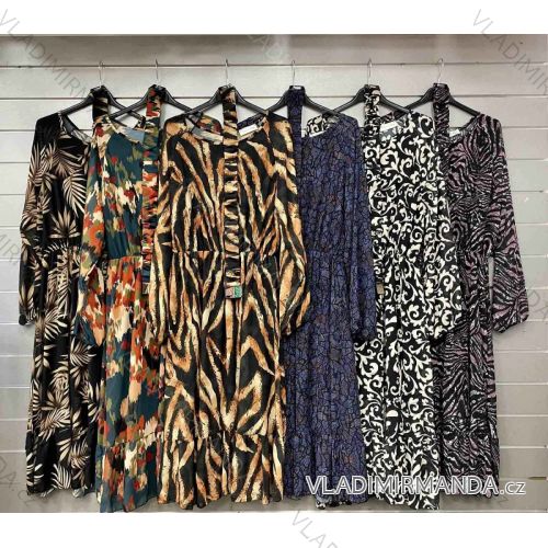 Sommerkleid Langarm geblümte Damen (UNI S / L) ITALIAN FASHION IMK20150