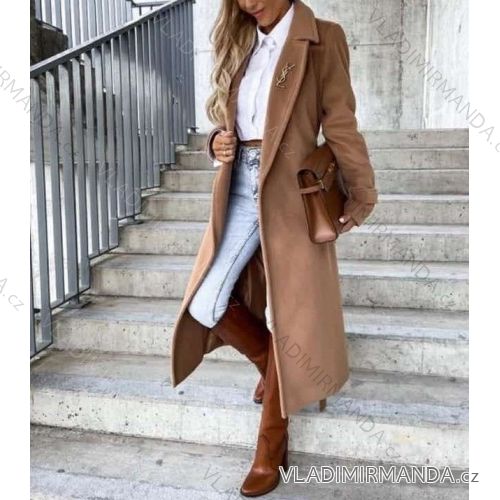 Kabát flaušový dlouhý rukáv dámský (S-XL) ITALSKÁ MÓDA IMWC223363