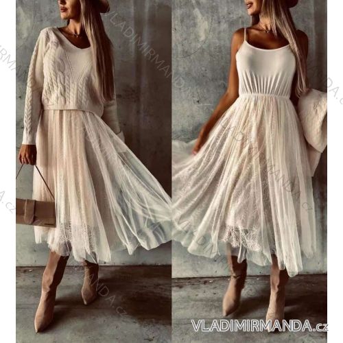 Sommerkleid Langarm geblümte Damen (UNI S / L) ITALIAN FASHION IMK20150