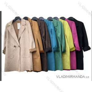 Damen-Herbst-Leder-Langarmmantel (S/M ONE SIZE) ITALIAN FASHION IMPLM2255500