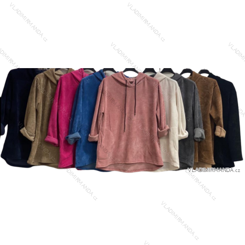 Damen-Hoodie mit langen Ärmeln in großen Größen (XL/2XL ONE SIZE) ITALIAN FASHION IMC22854