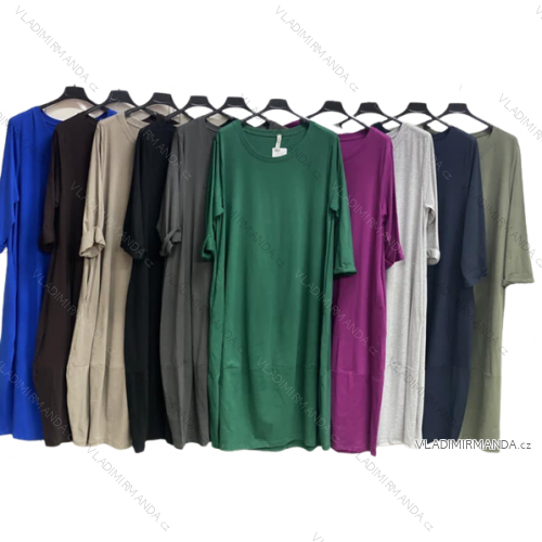 Langes, langärmliges Damenkleid in Übergröße (XL/2XL ONE SIZE) ITALIAN FASHION IMC22855