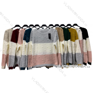 Gestreifter Langarm-Strickpullover für Damen (Einheitsgröße M/L) ITALIAN FASHION IMC22859