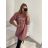 Warmes Langarmkleid aus Samt in Übergröße für Damen (L/XL/2XL, Einheitsgröße) ITALIAN FASHION IM322651
