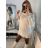 Kleid mit 3/4 Ärmeltasche für Damen (uni sl) ITALIAN Fashion IM3181746 světle béžová S/M