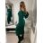 Šaty úpletové dlouhý rukáv dámské (S/M ONE SIZE) ITALSKÁ MÓDA IMWAA223333 S/M hellbraun