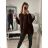 Damen Langarm Pullover (S / M ONE SIZE) ITALIAN FASHION IMM219072 S/M schwarz