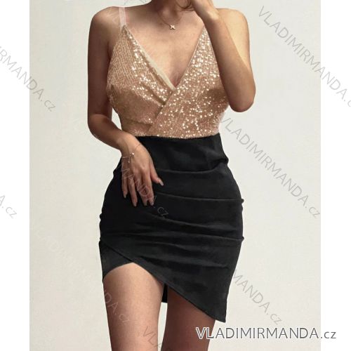 Elegantes, funkelndes, trägerloses Damenkleid (Einheitsgröße S/M) ITALIAN FASHION IMWDD223931