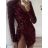 Šaty elegantní třpytivé dlouhý rukáv dámské (S/M ONE SIZE) ITALSKÁ MÓDA IMWDD223941