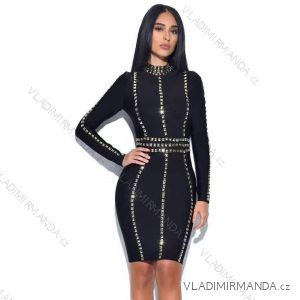 Šaty elegantní třpytivé dlouhý rukáv dámské (S/M ONE SIZE) ITALSKÁ MÓDA IMWDD223941