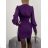 Šaty elegantní třpytivé dlouhý rukáv dámské (S/M ONE SIZE) ITALSKÁ MÓDA IMWDD223941