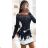 Kleid mit 3/4 Ärmeltasche für Damen (uni sl) ITALIAN Fashion IMWD20529