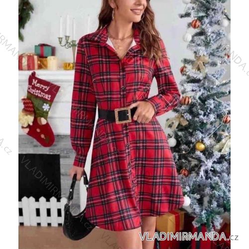 Šaty elegantní dlouhý rukáv dámské (S/M ONE SIZE) ITALSKÁ MÓDA IMM211535