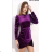 Šaty elegantní dlouhý rukáv dámské (S/M ONE SIZE) ITALSKÁ MÓDA IMPLI2220433lurex