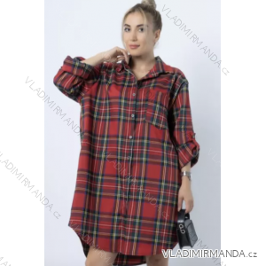 Damen-Oversize-Langarm-Hemd mit verlängerten Ärmeln (S/M ONE SIZE) ITALIAN FASHION IMPLI2234690