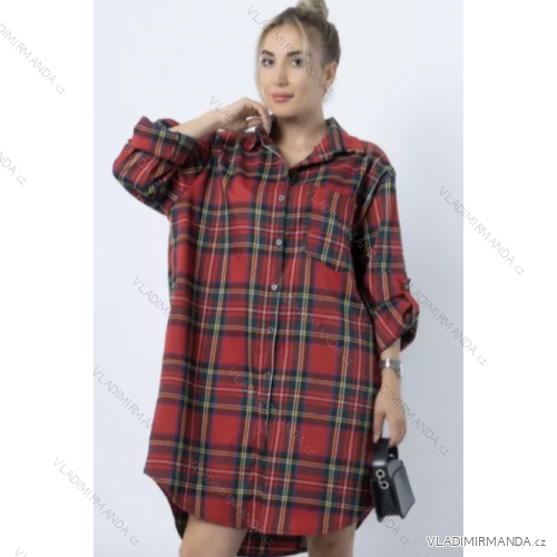 Damen-Oversize-Langarm-Hemd mit verlängerten Ärmeln (S/M ONE SIZE) ITALIAN FASHION IMPLI2234690