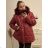 Winterjacke für Damen in großen Größen (3XL-7XL) POLISH FASHION HKW222274 62 Burgund