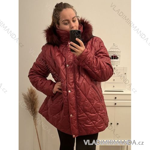 Winterjacke für Damen in großen Größen (3XL-7XL) POLISH FASHION HKW222274 62 Burgund