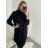 Šaty pletené dlouhý rukáv dámské (S/M ONE SIZE) ITALSKÁ MÓDA IMWAA223619