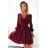 339-3 BINDY Feminines Kleid mit Ausschnitt - Burgund