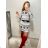 Šaty elegantní dlouhý rukáv dámské (S/M ONE SIZE) ITALSKÁ MÓDA IMWM217234 schwarz S/M