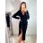 Šaty elegantní dlouhý rukáv dámské (S/M ONE SIZE) ITALSKÁ MÓDA IMWE223781 S/M schwarz