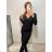 Šaty elegantní dlouhý rukáv dámské (S/M ONE SIZE) ITALSKÁ MÓDA IMWE223781 S/M rot