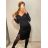 Šaty elegantní dlouhý rukáv dámské (S/M ONE SIZE) ITALSKÁ MÓDA IMWE223781 S/M rot
