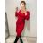 Šaty elegantní dlouhý rukáv dámské (S/M ONE SIZE) ITALSKÁ MÓDA IMWE223781 S/M rot