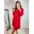 Sommerkleid Langarm geblümte Damen (UNI S / L) ITALIAN FASHION IMK20150 S/M Smaragd