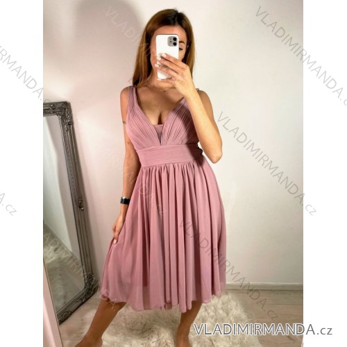 Šaty letní na ramínka dámské (S/M ONE SIZE) ITALSKÁ MÓDA IMPBB22B21841 S/M altrosa