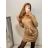 Langärmliges Damen-Strickkleid mit Rollkragen und Gürtel (S/M/L ONE SIZE) ITALIAN FASHION IMWB22371 M / L Grau