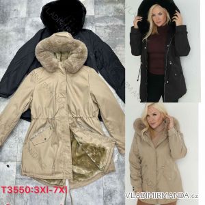 Winter-Parka-Jacke mit langen Ärmeln in Übergröße für Damen (3XL-7XL) POLISH FASHION PMWT22T3550