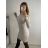 Langärmeliges Kaschmir-Rollkragen-Strickkleid für Damen (S/M EINHEITSGRÖSSE) EBELIEVE MA722S-3120/DU3 Grün