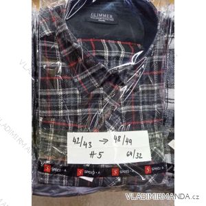 Lange Flanellhemden für Männer (42/43-48/49) GLIMMER GLI22x-9-5